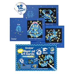 KIT DE MINI TARJETAS DE ARTE CON DIAMANTES - ZODIAC GLOW
