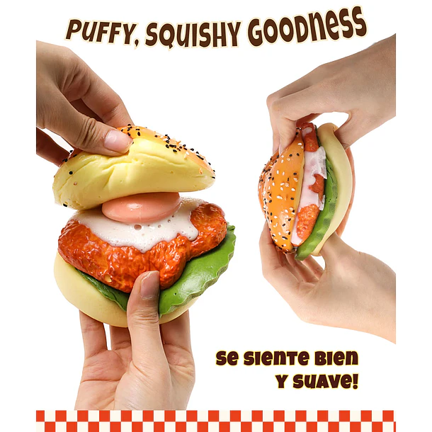 SQUISHY ANTIESTRÉS GRABIE – HAMBURGUESA TERIYAKI 3
