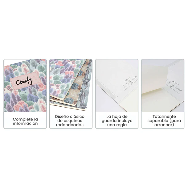 PACK DE 6 CUADERNO WETLOTE SELVA 3 COLORES TAPA BLANDA PAPEL CON LINEAS 80 G/M DE 50 HOJAS C/U 2