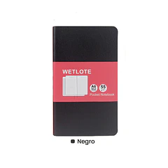 POCKET SET WETLOTE BLACK/BLACK TAPA BLANDA PAPEL CON LINEAS 40 G/M DE 74 HOJAS C/U 80X140MM