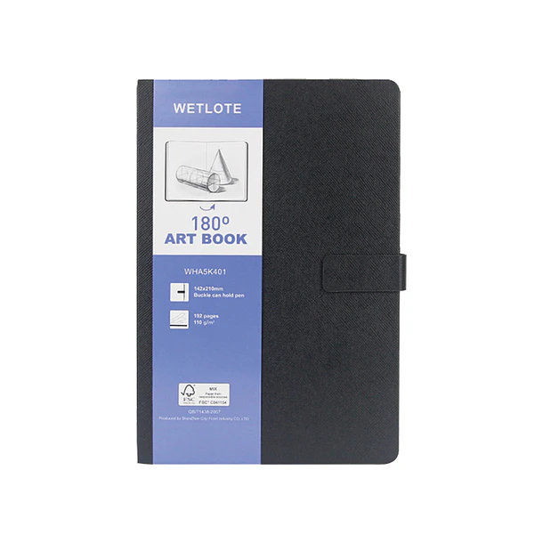 CUADERNO DE BOCETOS WETLOTE A5 BLACK CON TAPA DURA PAPEL DE 100 G/M Y 98 HOJAS 142X210MM 1