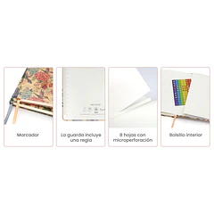 CUADERNO A5 WETLOTE DE TAPA DURA FLORES PAPEL LISO 80 G/M 142X210MM 106 HOJAS