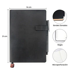 BOX WETLOTE DE LIBRETA A5 FLEXIBLE BLACK TAPA BLANDA PAPEL CON LINEAS 80 G/M DE 106 HOJAS