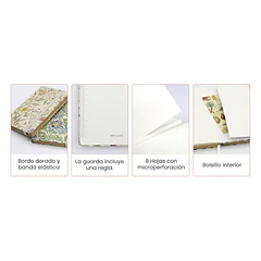 CUADERNO A5 WETLOTE DE TAPA DURA PRIMAVERA PAPEL CON LINEAS 80 G/M 142X210MM 106 HOJAS