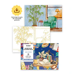 LIBRO PARA COLOREAR ACUARELA 100% ALGODON ESCENAS COTIDIANAS (15 HOJAS 300 GSM) 