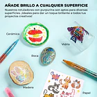 Set de 8 Marcadores Acrílicos de Doble Tono con Glitter Iridiscente (16 colores) 4