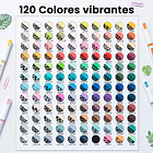 OHUHU 120 MARCADORES ACRÍLICOS KAHUKU DIRECT INK PUNTA PINCEL 3