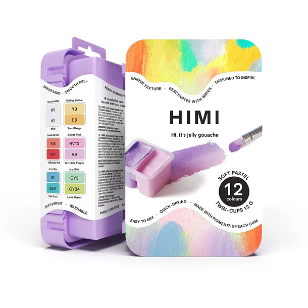 SET DE GOUACHE HIMI SOFT PASTEL 12 COLORES 12G 1