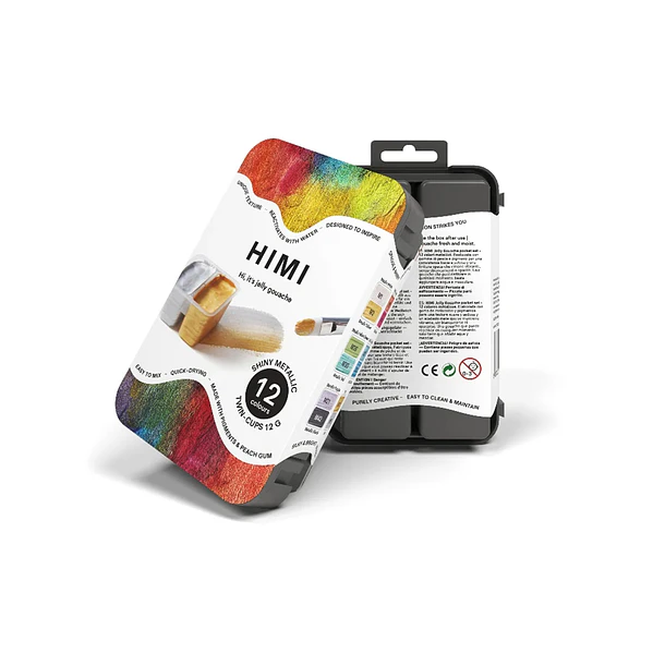 SET DE GOUACHE SHINY METALLIC HIMI 12 COLORES 12G 2