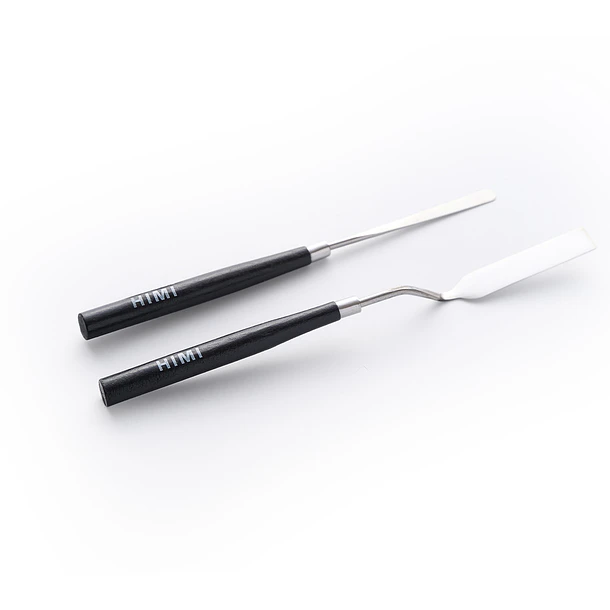 SET DE 2 ESPÁTULAS HIMI PARA PINTAR 1 PUNTA PLANA ANCHA + 1 PUNTA AGUDA 2