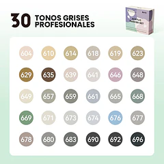 ARRTX MARCADORES ACRÍLICOS DE 30 COLORES GRISES (PUNTA PINCEL)