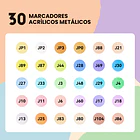 ARRTX MARCADORES ACRÍLICOS DE 30 COLORES METALICOS (PUNTA PINCEL) 2