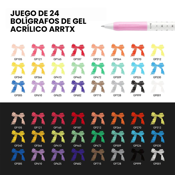 ARRTX SET DE 24 BOLÍGRAFO DE GEL ACRÍLICO 7