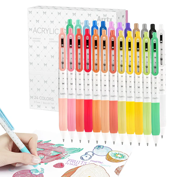 ARRTX SET DE 24 BOLÍGRAFO DE GEL ACRÍLICO 3