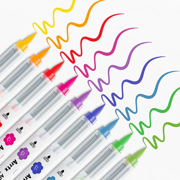 ARRTX MARCADORES ACRÍLICOS DE 60 COLORES (PUNTA PINCEL) 8