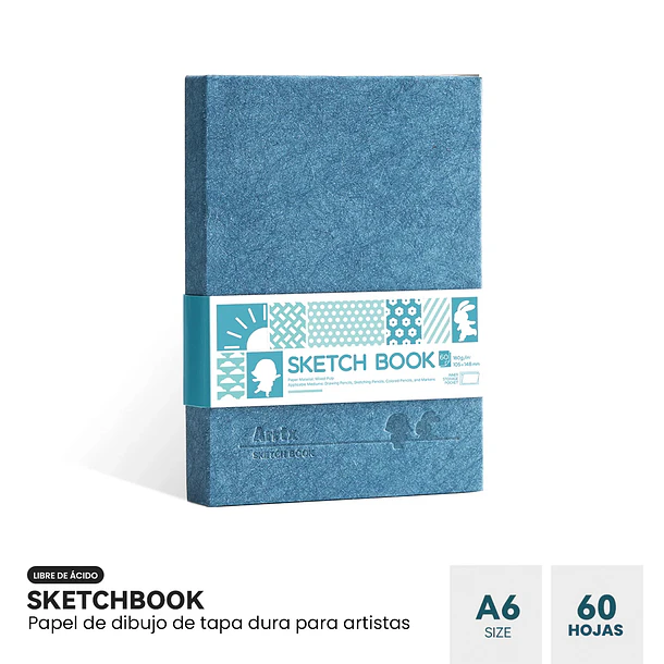 ARRTX CUADERNO DE BOCETOS DE 60 HOJAS TAMAÑO A6 TAPA DURA 1
