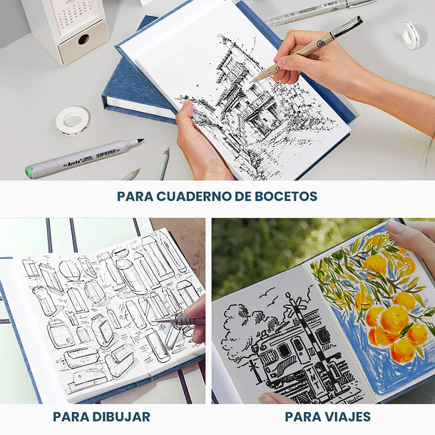 ARRTX CUADERNO DE BOCETOS DE 60 HOJAS TAMAÑO A6 TAPA DURA 6