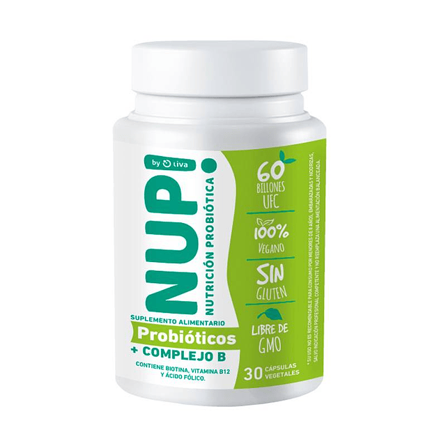 Probiotico NUP 60 Billones + Complejo B Vegano