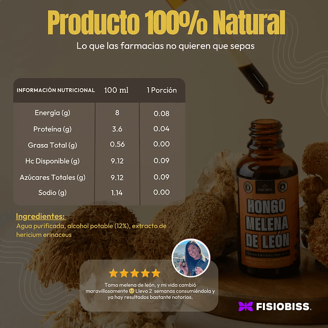 Melena de León en Gotas Extracto 30ml – Fisiobiss