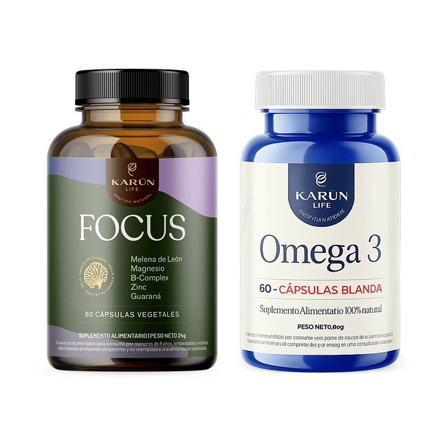 Pack Focus + Omega 3 Premium Karün Life