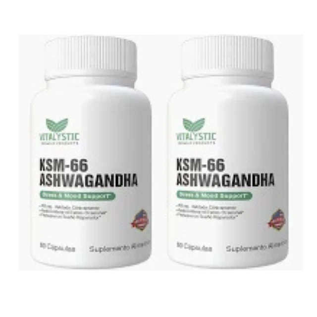 Pack 2 Unid Ashwagandha Ksm66 | 450mg Antistress Estado Mental