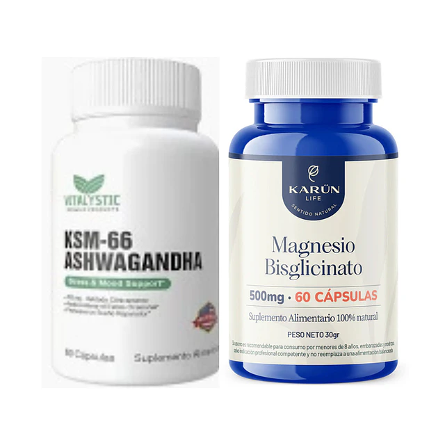 🌙 Pack Relax Total – Magnesio Glicinato + Ashwagandha KSM-66