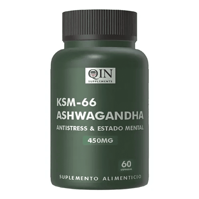 Ashwagandha KSM-66 450 mg 60 Cápsulas Antiestrés Energía y Enfoque