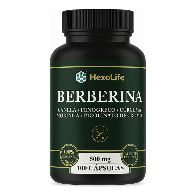 Berberina 500mg con Canela y Cromo 100 Cápsulas