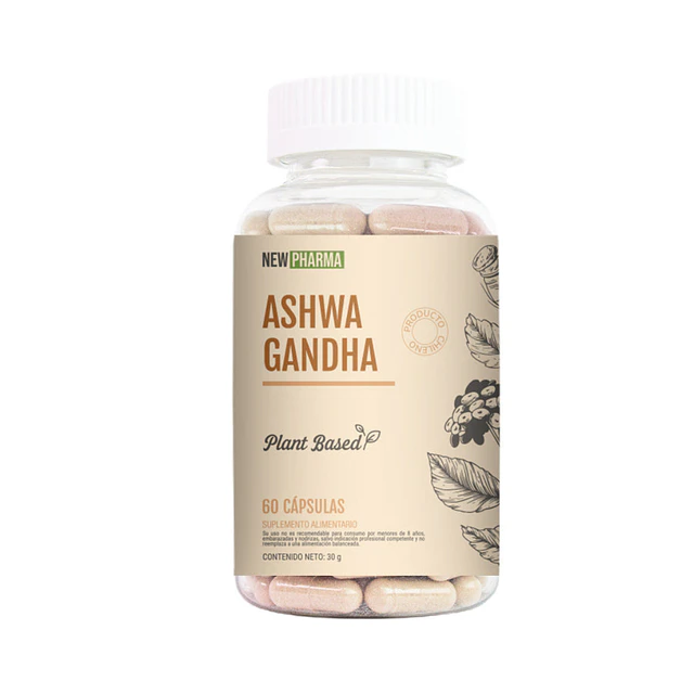 Ashwagandha 60 Cápsulas New Pharma – Adaptógeno Natural para Estrés, Descanso y Bienestar