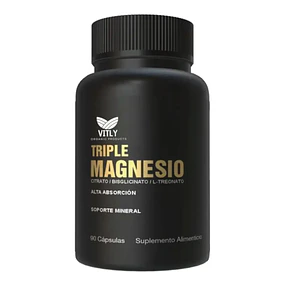 Triple Magnesio Vitalystic 500mg – Bisglicinato, Citrato y Taurato – 90 Cápsulas