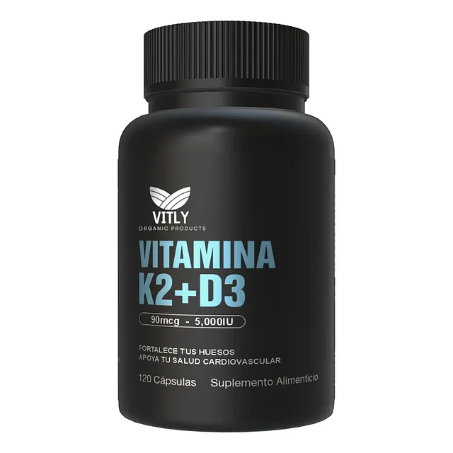 Vitamina K2 + D3 Premium 120 Cápsulas | Vitly