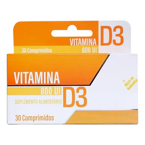 Vitamina D3 800 UI 30 Comprimidos | Apoyo para Huesos y Sistema Inmune