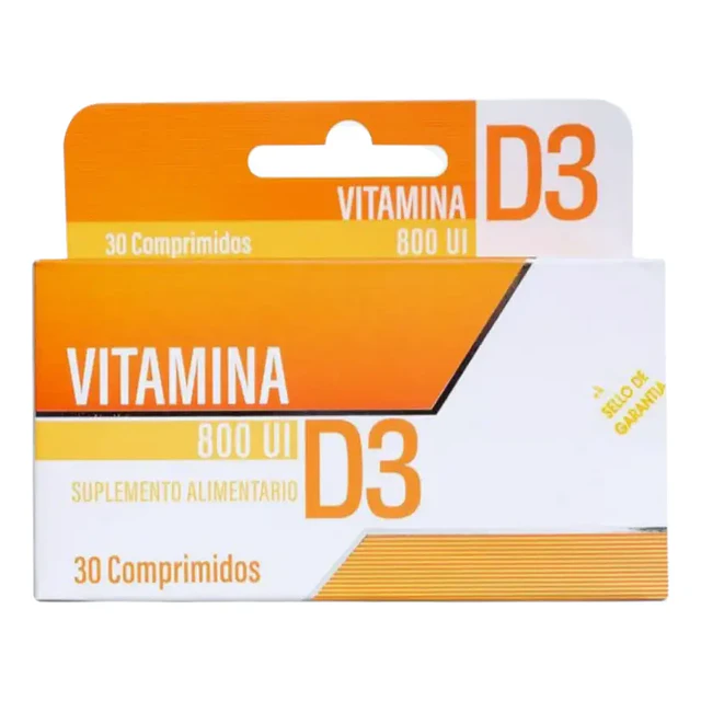 Vitamina D3 800 UI 30 Comprimidos | Apoyo para Huesos y Sistema Inmune