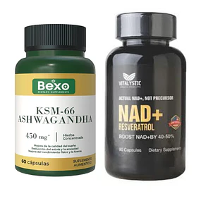 Pack Relajación y Estrés – Ashwagandha KSM-66 + Triple Magnesio Vitalystic