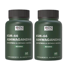 Pack 2 Ashwagandha KSM-66 Qin 450 mg | Antiestrés Energía y Enfoque