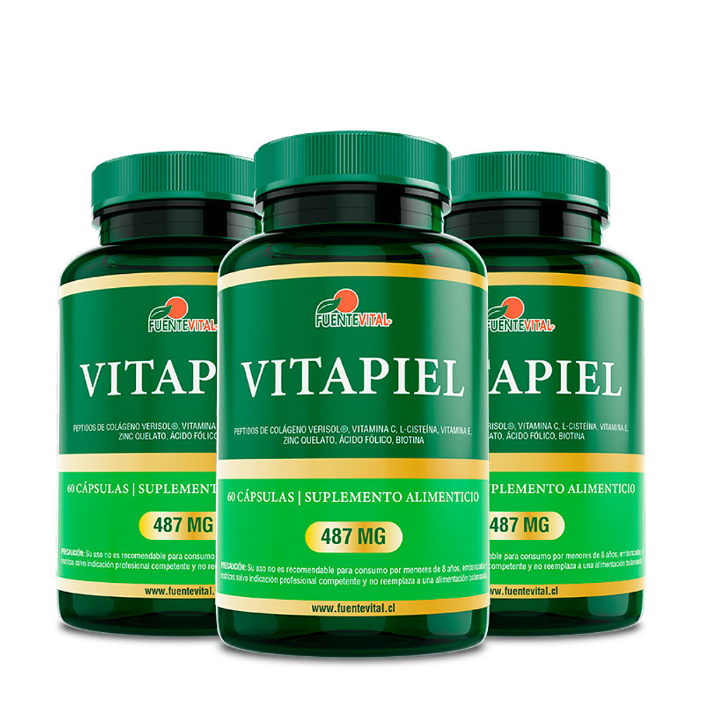 Vitapiel Fv Peptidos Colageno  Biotina  Zinc  Vitam E y C 3x60 Caps