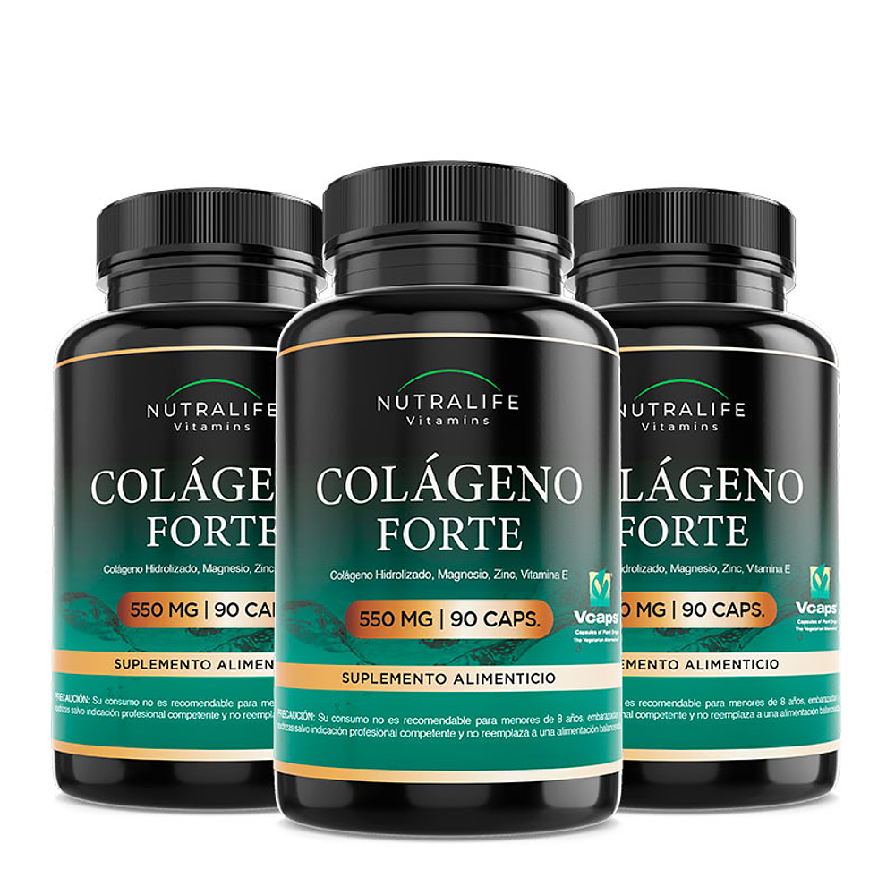 Pack Colageno Forte Lf + Magnesio + Zinc + Vitam E 270 Caps 3x90