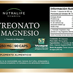 L Treonato De Magnesio Lf 270 Capsulas 250mg 3x90