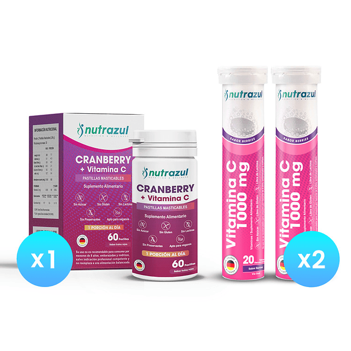 Pack Cranberry + 2 Vitamina C 1000 mg Berries 1