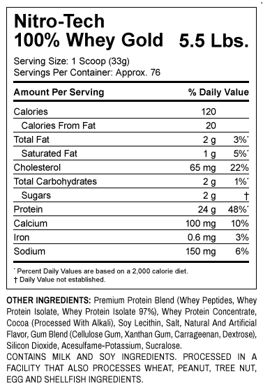 NITROTECH WHEY GOLD MUSCLETECH 2LB - 5LB 2