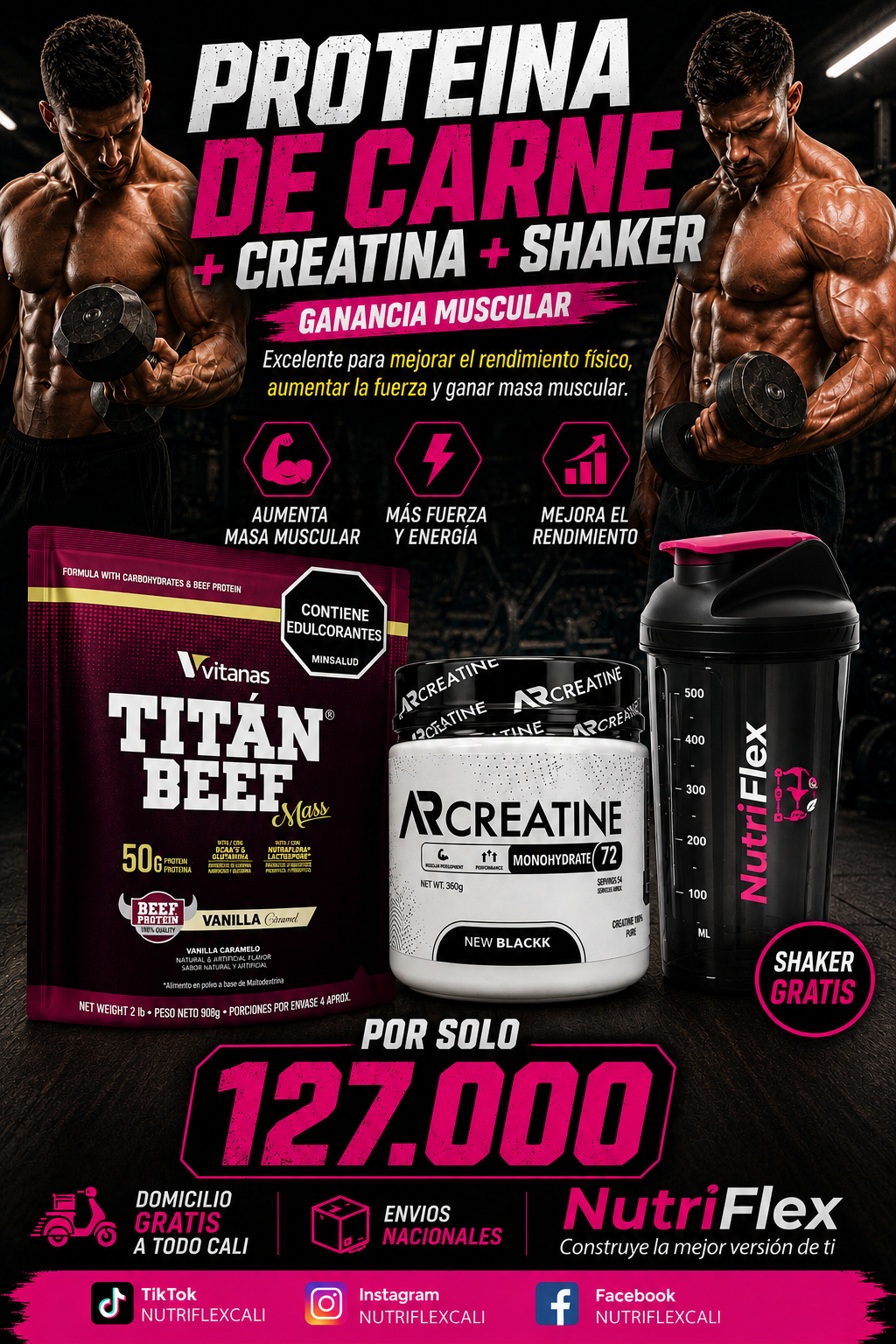 COMBO GANANCIA MUSCULAR PROTEINA CARNE 1