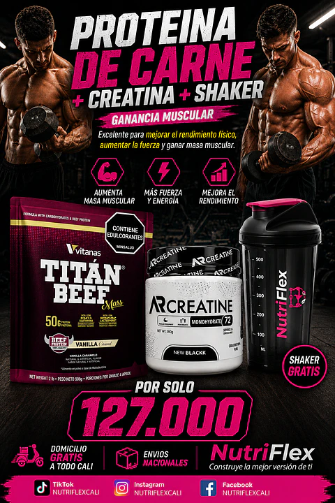 COMBO GANANCIA MUSCULAR PROTEINA CARNE