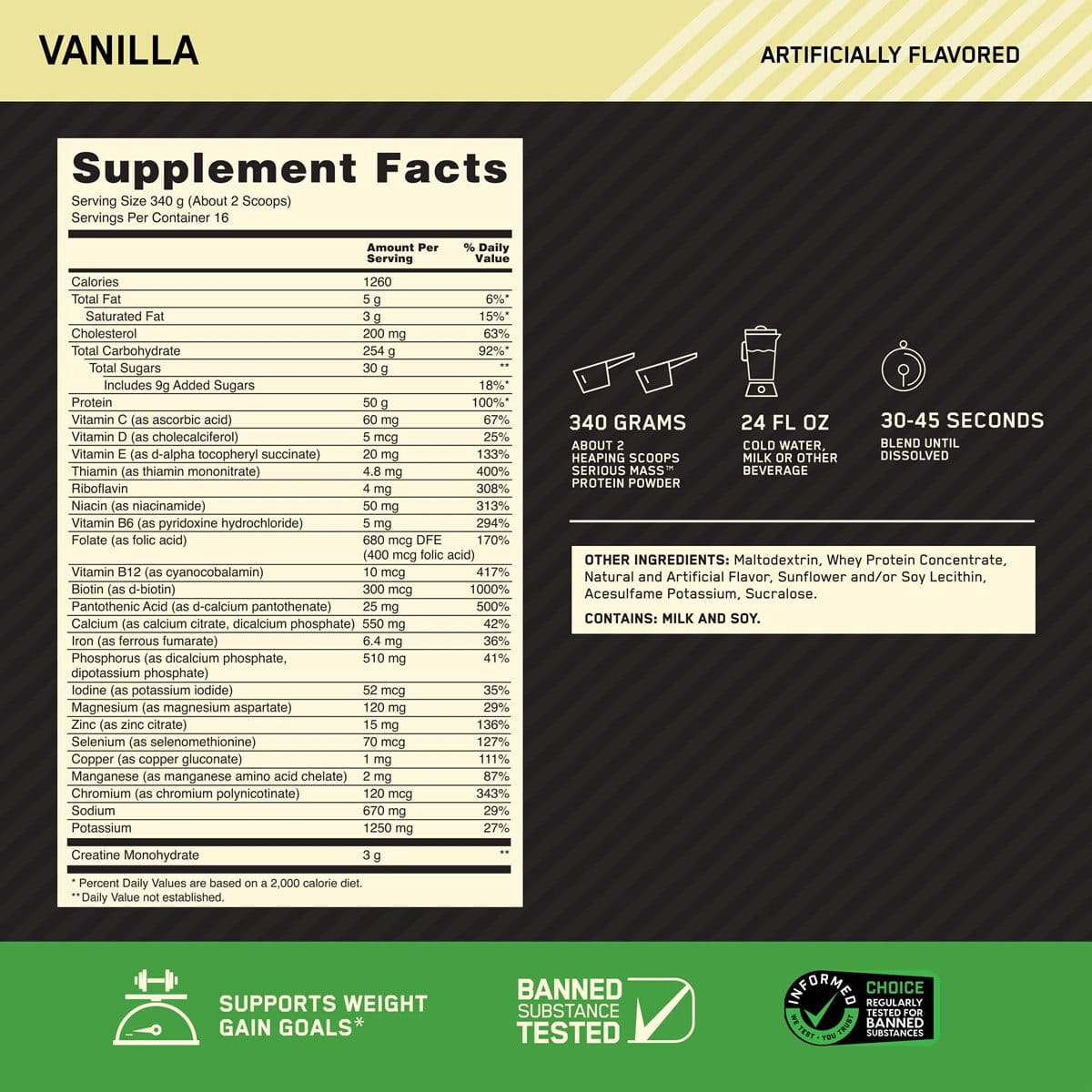 SERIOUS MASS 3LB-6LB-12LB / OPTIMUN NUTRITION  6