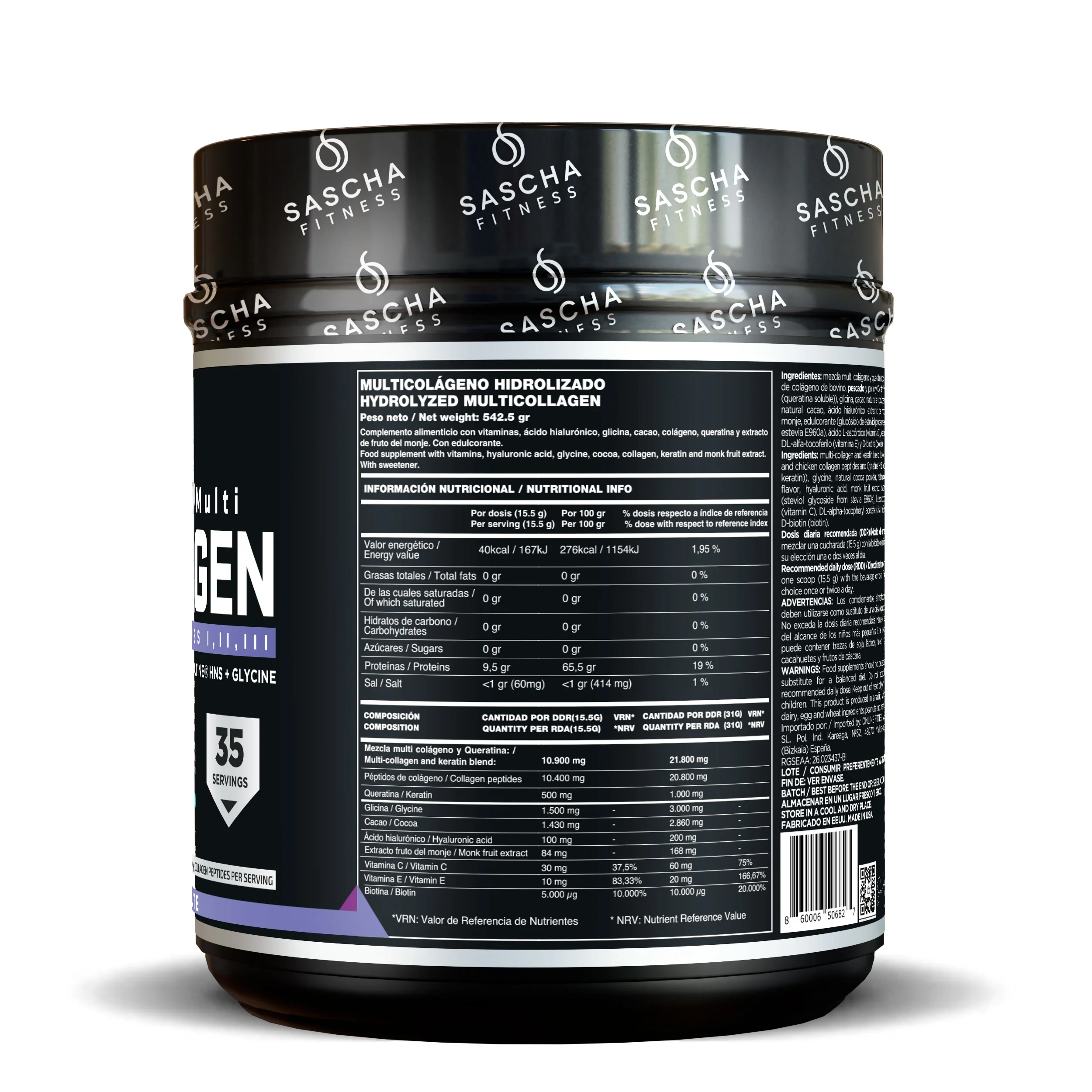 COLLAGEN HYDROLYZED 35 SERV / SASCHA FITNESS 5