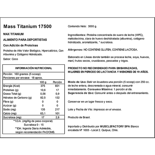 PROTEINA MASS TITANIUM 17500 3KG