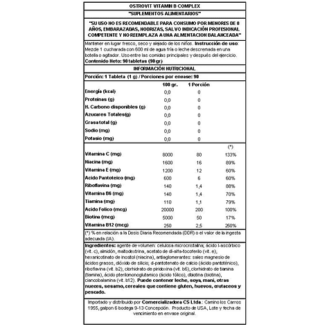 🟡 Vitamin B Complex 90 Tabs | OstroVit 3