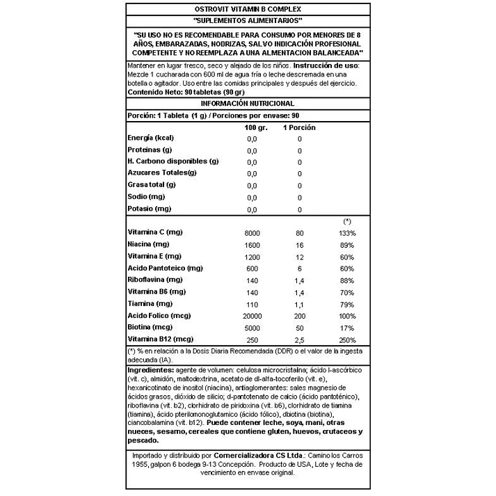 🟡 Vitamin B Complex 90 Tabs | OstroVit 3