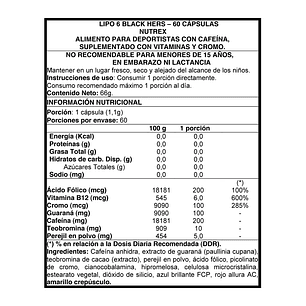 Lipo 6 Black Hers UC 60 caps