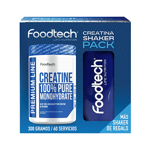 🧬 Pack Creatina 100% Monohydrate 300 g + Shaker | Foodtech