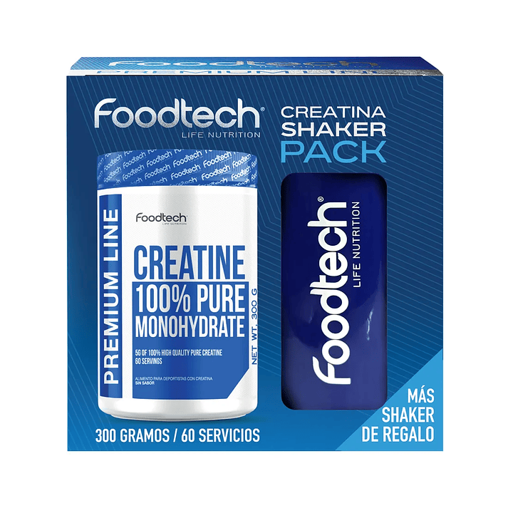 🧬 Pack Creatina 100% Monohydrate 300 g + Shaker | Foodtech 1